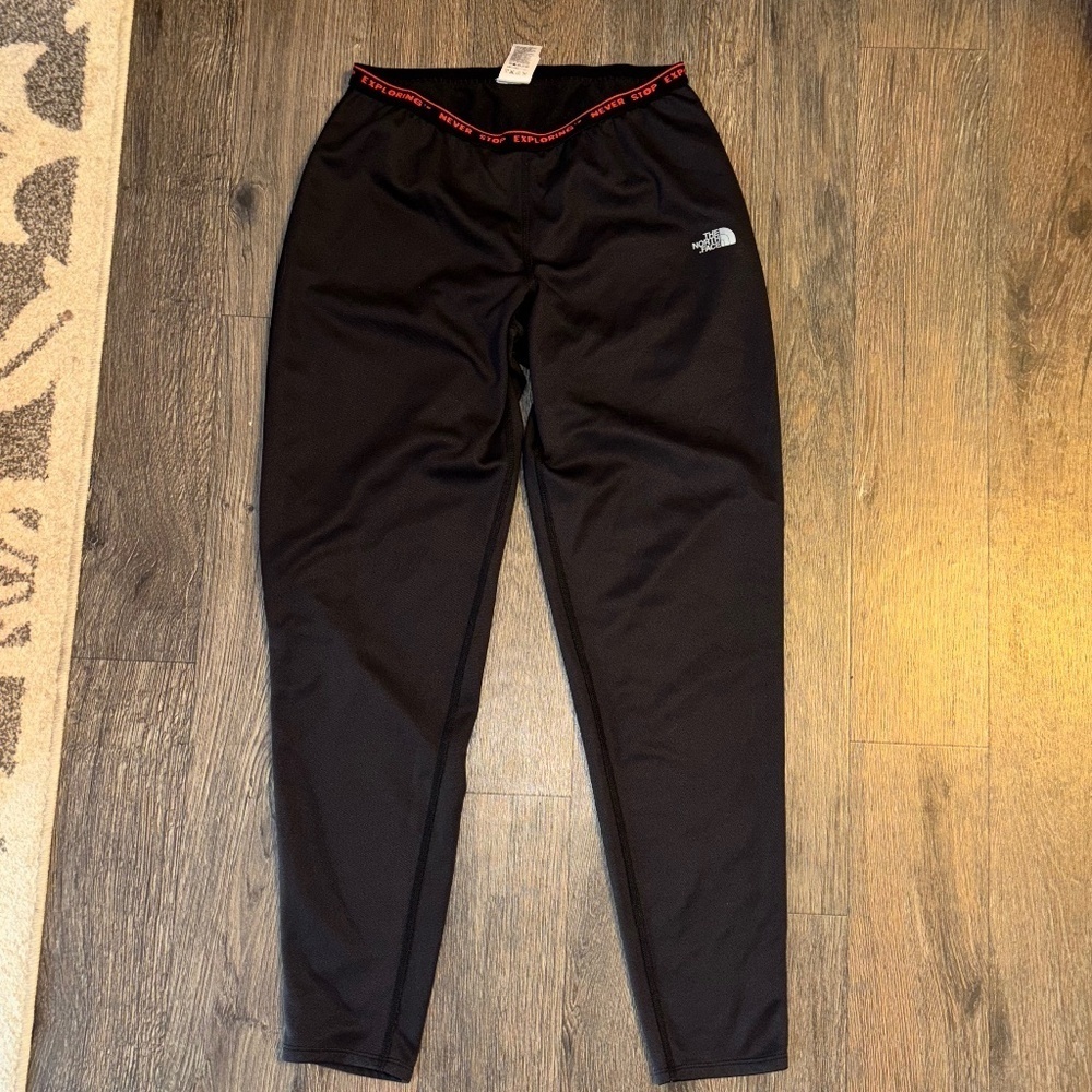 The North Face Flight Series Black Base Layer Leggings with Red Trim
